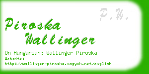 piroska wallinger business card